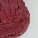 Miu Miu Matelasse Hand Bag Leather 2way Pink Gold Auth 138180-15