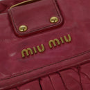 Miu Miu Matelasse Hand Bag Leather 2way Pink Gold Auth 138180-16