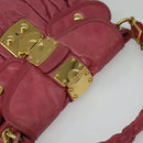 Miu Miu Matelasse Hand Bag Leather 2way Pink Gold Auth 138180-6