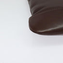 LOEWE Shoulder Bag Leather Brown Silver Auth 138181-14