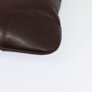 LOEWE Shoulder Bag Leather Brown Silver Auth 138181-9