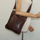 LOEWE Shoulder Bag Leather Brown Silver Auth 138181-20
