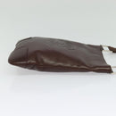 LOEWE Shoulder Bag Leather Brown Silver Auth 138181-4