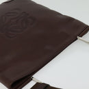 LOEWE Shoulder Bag Leather Brown Silver Auth 138181-6