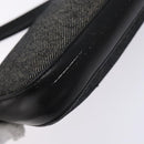 BVLGARI Logo Mania Shoulder Bag Canvas Black Silver Auth 138188-9