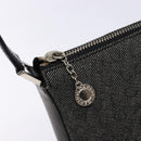 BVLGARI Logo Mania Shoulder Bag Canvas Black Silver Auth 138188-10