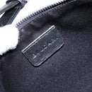 BVLGARI Logo Mania Shoulder Bag Canvas Black Silver Auth 138188-19