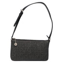 BVLGARI Logo Mania Shoulder Bag Canvas Black Silver Auth 138188-13
