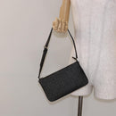 BVLGARI Logo Mania Shoulder Bag Canvas Black Silver Auth 138188-23