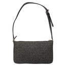 BVLGARI Logo Mania Shoulder Bag Canvas Black Silver Auth 138188-2