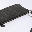 BVLGARI Logo Mania Shoulder Bag Canvas Black Silver Auth 138188-6