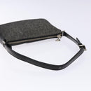 BVLGARI Logo Mania Shoulder Bag Canvas Black Silver Auth 138188-7