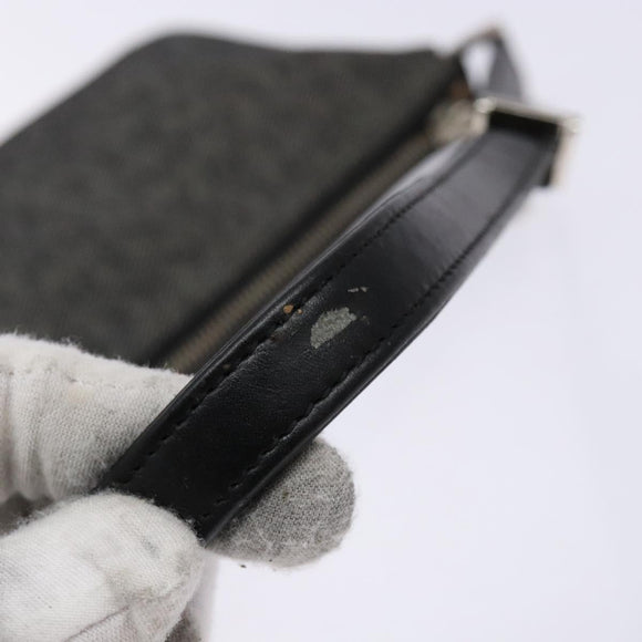 BVLGARI Logo Mania Shoulder Bag Canvas Black Silver Auth 138188