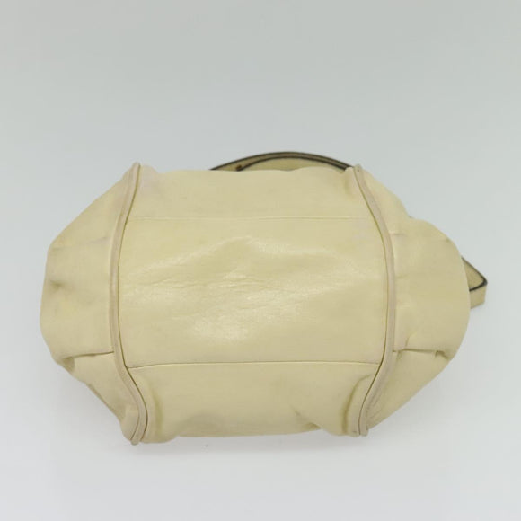 Chloe Etel Hand Bag Leather 2way Ivory Gold Auth 138190