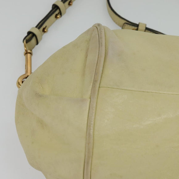 Chloe Etel Hand Bag Leather 2way Ivory Gold Auth 138190