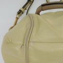 Chloe Etel Hand Bag Leather 2way Ivory Gold Auth 138190-14