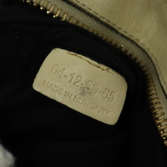 Chloe Etel Hand Bag Leather 2way Ivory Gold Auth 138190