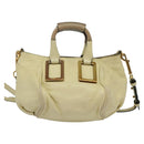 Chloe Etel Hand Bag Leather 2way Ivory Gold Auth 138190-3