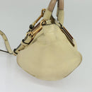 Chloe Etel Hand Bag Leather 2way Ivory Gold Auth 138190-5
