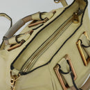 Chloe Etel Hand Bag Leather 2way Ivory Gold Auth 138190-6