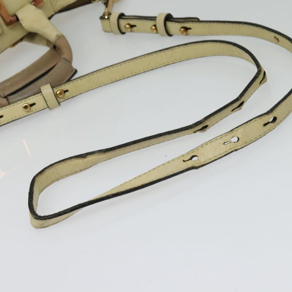 Chloe Etel Hand Bag Leather 2way Ivory Gold Auth 138190