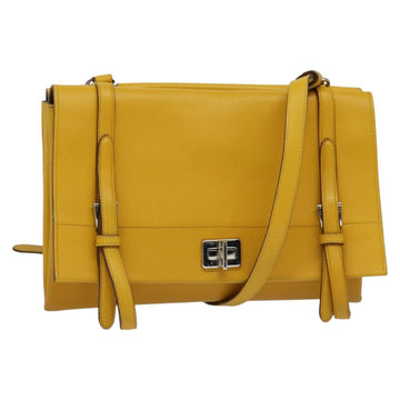 PRADA Shoulder Bag Yellow Silver Auth 138192
