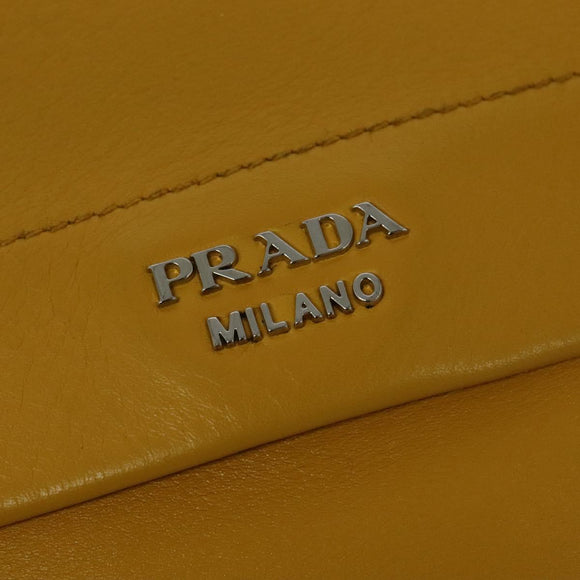 PRADA Shoulder Bag Yellow Silver Auth 138192