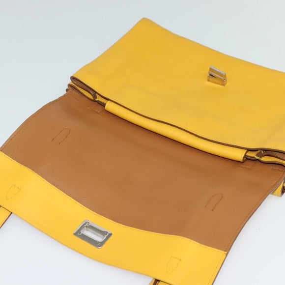 PRADA Shoulder Bag Yellow Silver Auth 138192