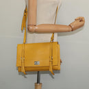 PRADA Shoulder Bag Yellow Silver Auth 138192-23