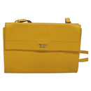 PRADA Shoulder Bag Yellow Silver Auth 138192-2