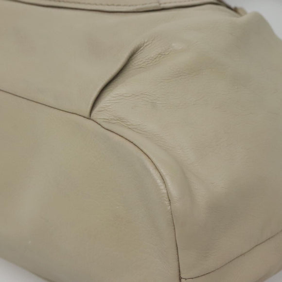 Miu Miu Tote Bag Leather Gray Gold Auth 138193