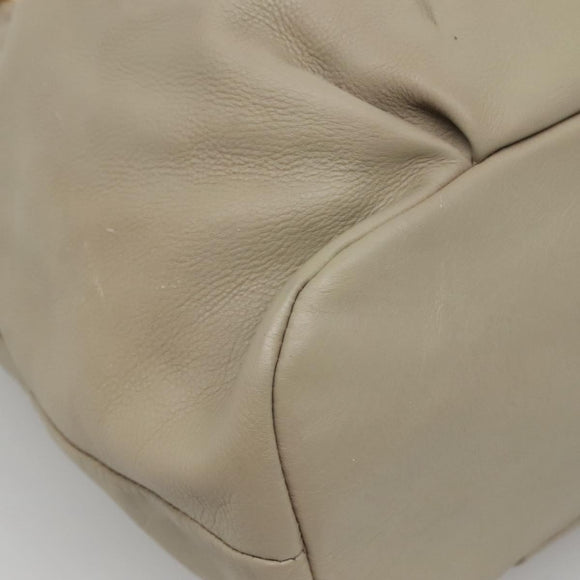 Miu Miu Tote Bag Leather Gray Gold Auth 138193