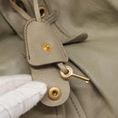 Miu Miu Tote Bag Leather Gray Gold Auth 138193-14