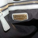 Miu Miu Tote Bag Leather Gray Gold Auth 138193-15