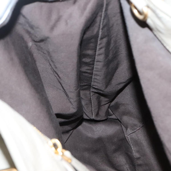 Miu Miu Tote Bag Leather Gray Gold Auth 138193