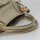 Miu Miu Tote Bag Leather Gray Gold Auth 138193-7