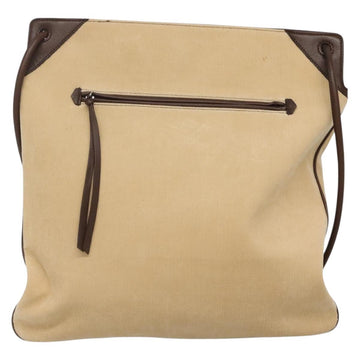 BURBERRY Blue Label Shoulder Bag Corduroy Beige Silver Auth 138201 - 0