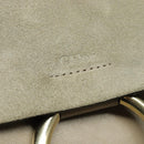Chloe Fay Shoulder Bag Suede Leather Gray Gold Auth 138204-14
