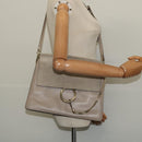 Chloe Fay Shoulder Bag Suede Leather Gray Gold Auth 138204-23