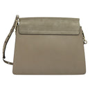 Chloe Fay Shoulder Bag Suede Leather Gray Gold Auth 138204-3