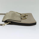 Chloe Fay Shoulder Bag Suede Leather Gray Gold Auth 138204-4