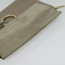 Chloe Fay Shoulder Bag Suede Leather Gray Gold Auth 138204-6