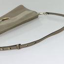 Chloe Fay Shoulder Bag Suede Leather Gray Gold Auth 138204-7