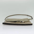 Chloe Fay Shoulder Bag Suede Leather Gray Gold Auth 138204-9