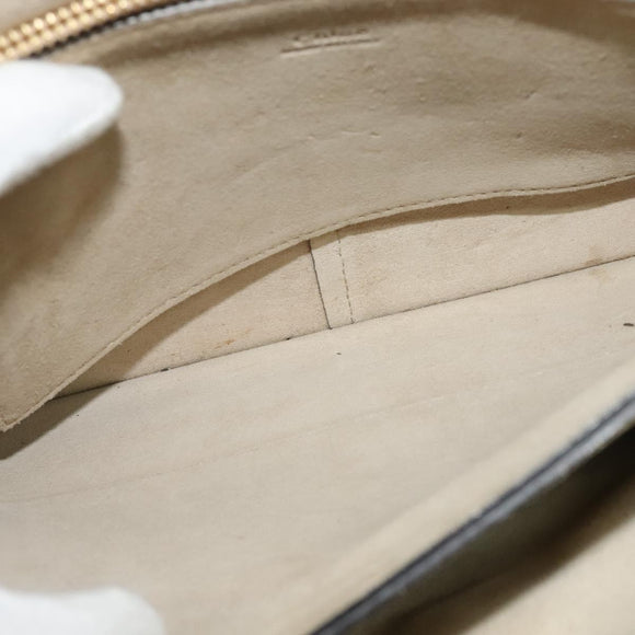 Chloe Fay Shoulder Bag Suede Leather Gray Gold Auth 138205