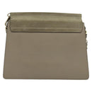 Chloe Fay Shoulder Bag Suede Leather Gray Gold Auth 138205-2