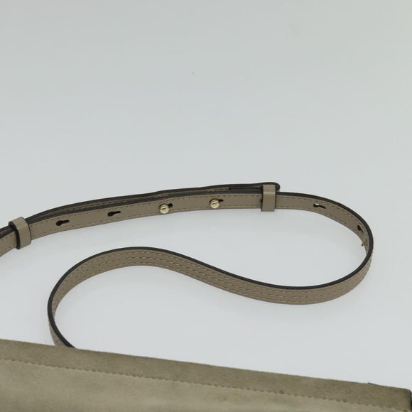 Chloe Fay Shoulder Bag Suede Leather Gray Gold Auth 138205