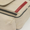 PRADA Sports Shoulder Bag Nylon White Silver Auth 138207-14