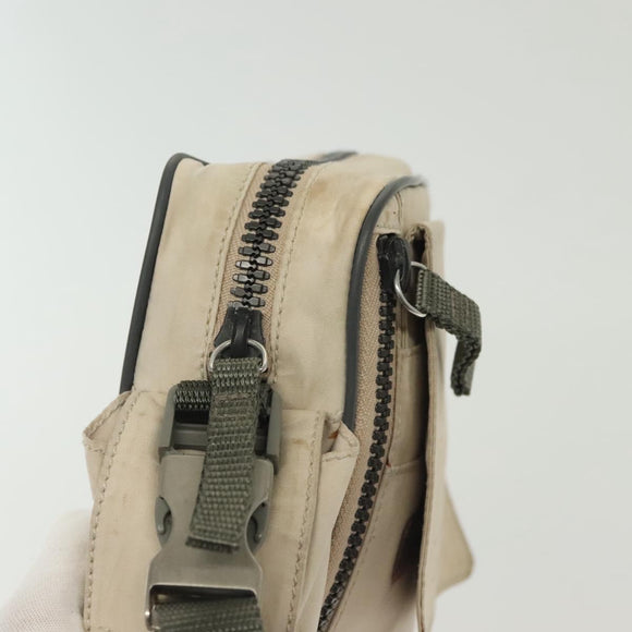 PRADA Sports Shoulder Bag Nylon White Silver Auth 138207