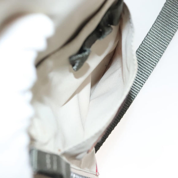 PRADA Sports Shoulder Bag Nylon White Silver Auth 138207